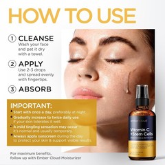 Vitamin C Face Serum Stem Cells Hyaluronic Acid Aloe Vera Vitamin E Anti Aging