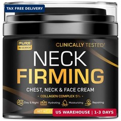 PURE RESEARCH Neck Firming Cream Anti Wrinkle Face Moisturizer Day Night 1.7 Oz