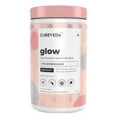Cureveda Glow Veg Collagen Builder Powder for Brighter Skin No Added Sugar 300g
