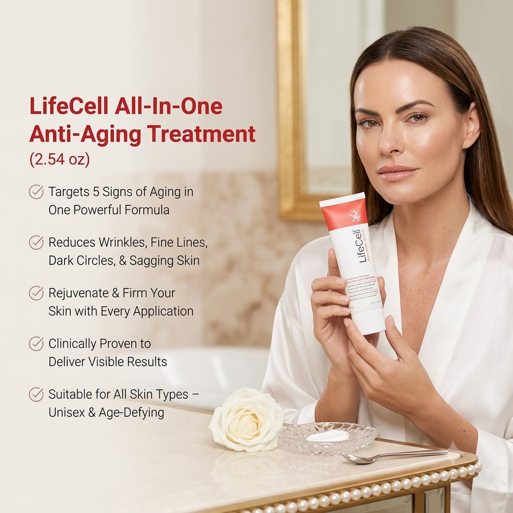 LifeCell All In One Anti Aging Cream Retinol Vitamin C Hyaluronic Acid DMAE 2.54