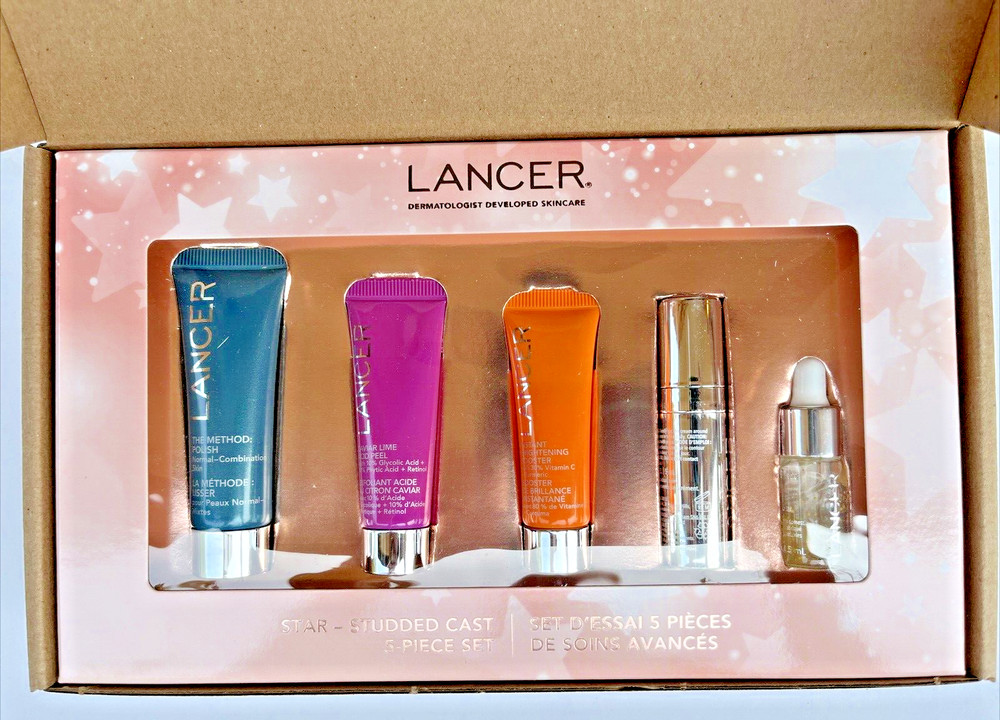 New Lancer Star Studded 5 Piece Set Peptides Booster Lifting Peel Polish Drops