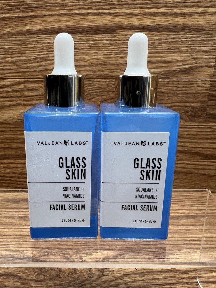 Lot of 2 VALJEAN LABS Glass Skin Facial Serum Squalane + Niacinamide 2fl.oz