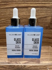 Lot of 2 VALJEAN LABS Glass Skin Facial Serum Squalane + Niacinamide 2fl.oz