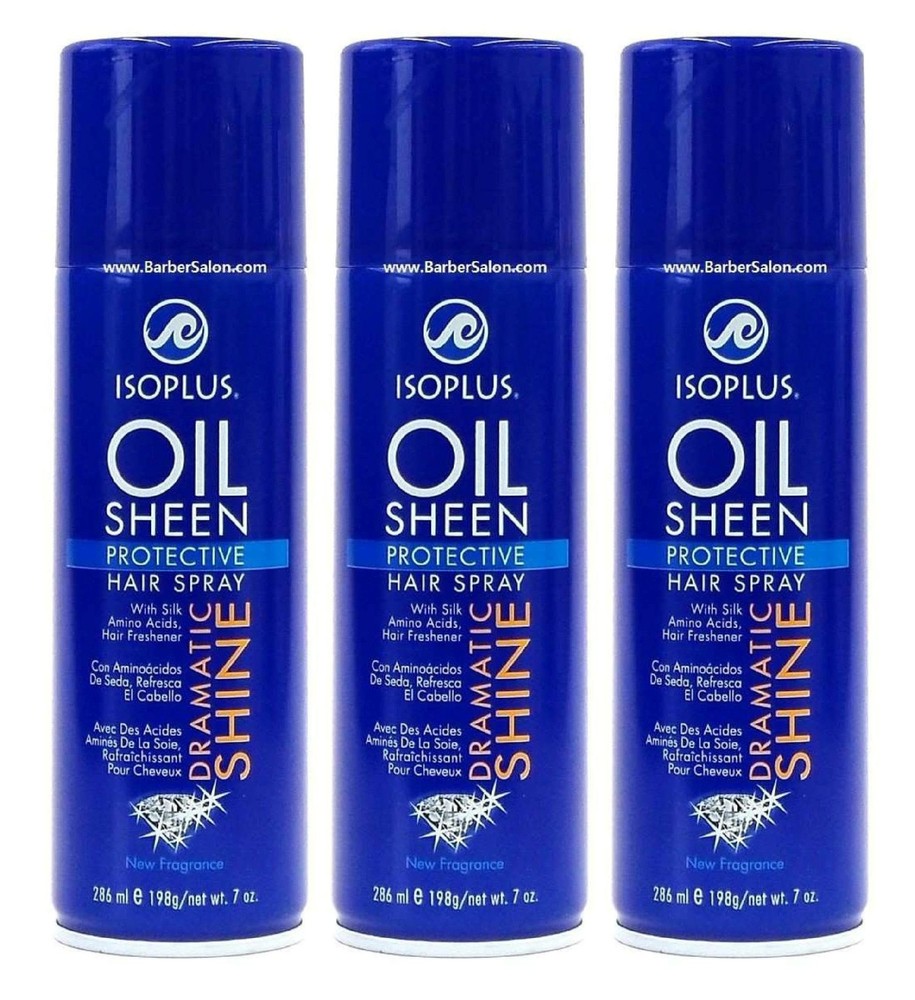 Isoplus Oil Sheen Hairspray 7 oz. Regular (Pack of 3) 7 Ounce