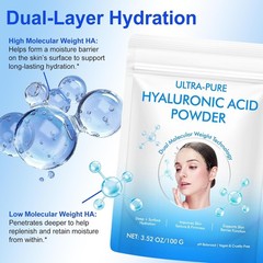 Hyaluronic Acid Serum Powder for Skin,Low and High Molecular Weight,Cosmetics Gr