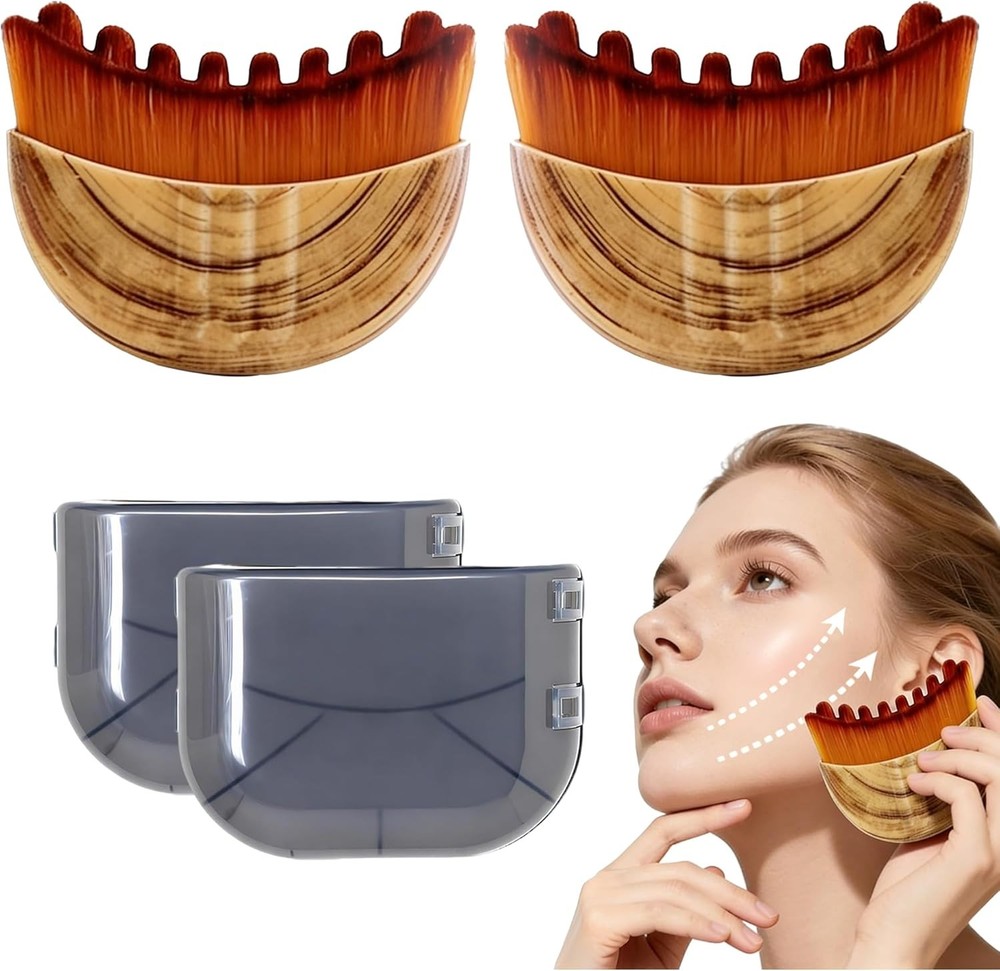 Lymphatic Contour Face Brush(2-PCS)Super Soft Manual Lymphatic Drainage Massager