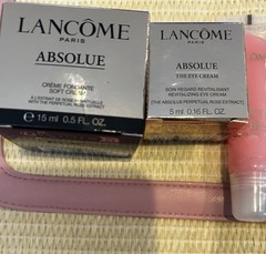 Lancome 5 Piece Travel Size Gift Set & Bag Absolue Soft Cream .5 oz Eye Cream