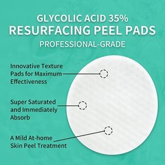 Glycolic Acid 35% Facial Exfoliating Peel Pads AHA Green Tea – 50 pads USA Stock