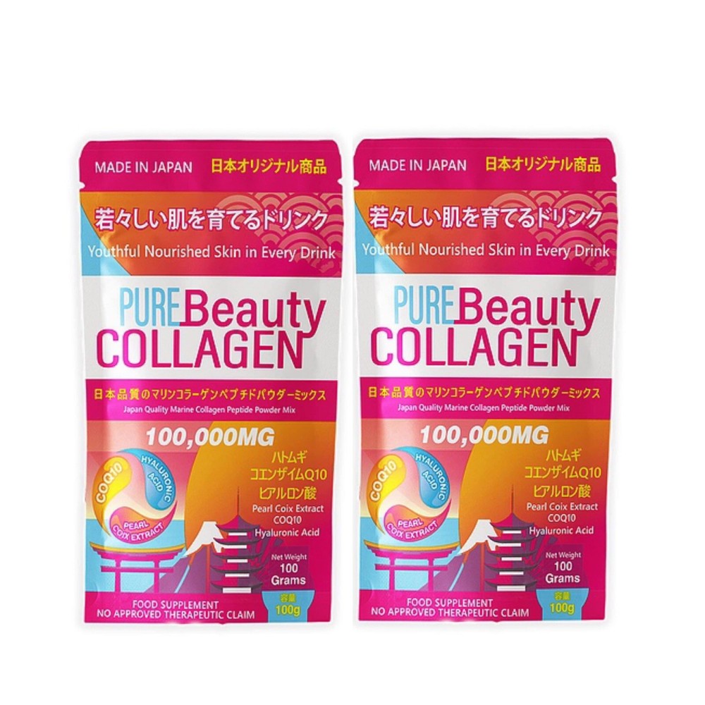 Pure Beauty Collagen 2-Pack Powder Mix – Manufactured in Japan – EXP JULY 2025