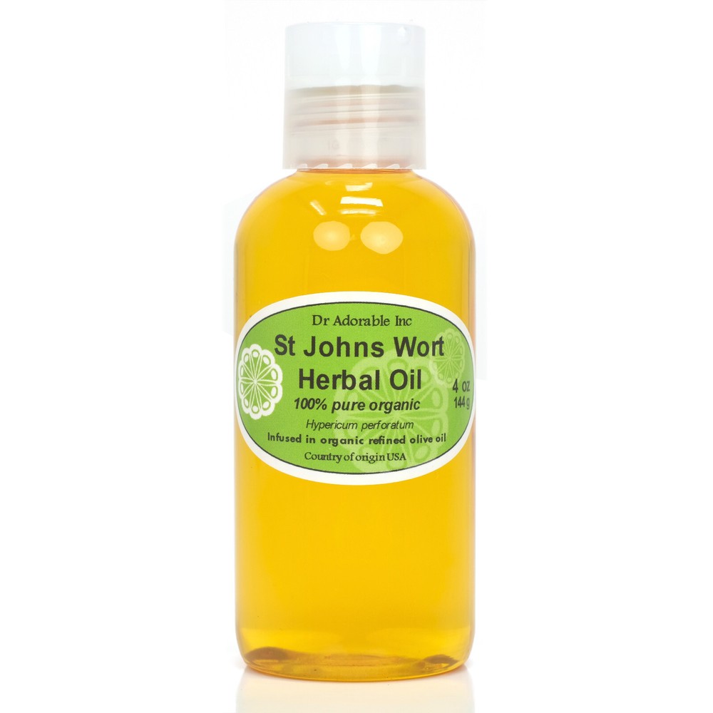 4 oz ST.JOHNS WORT HERBAL OIL BY DR. ADORABLE ORGANIC 100 % PURE FRESH INFUSED