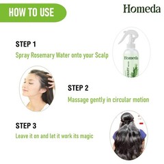 Homeda Rosemary Water Spray for Hair Growth 6.76 Fl Oz (Pack of 1), Clear