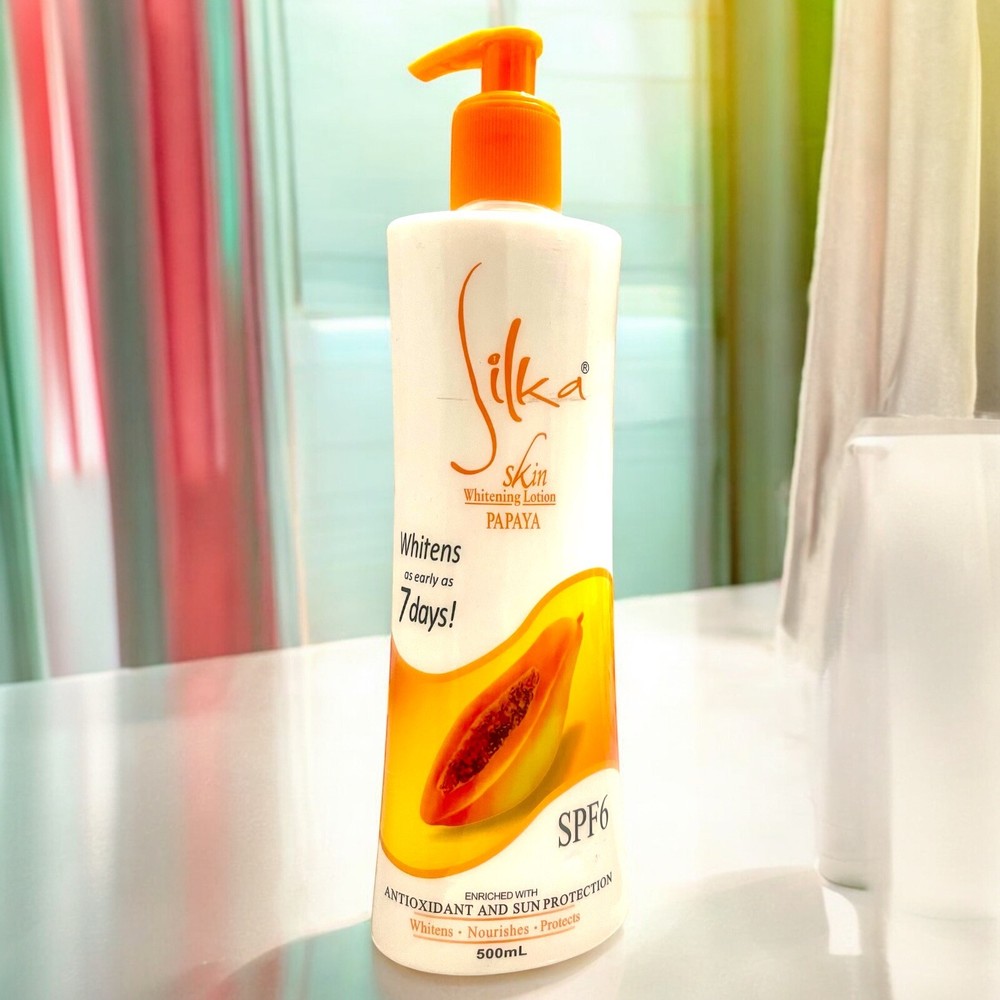 Silka Skin Whitening Lotion PAPAYA SPF 6 Large size 500ml (17 fl oz) USA stock