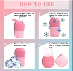 Skincare Beauty Tool Facial Silicone Ice Cube Massager Face Ice Roller Mold Pink