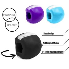 3PCS Jawline Exerciser Mouth Fitness Ball Jaw Trainer Face Double Chin Reduction