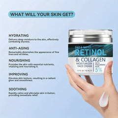 Day And Night Retinol & Collagen Moisturizer Face Cream W Hyaluronic Acid 1.7oz
