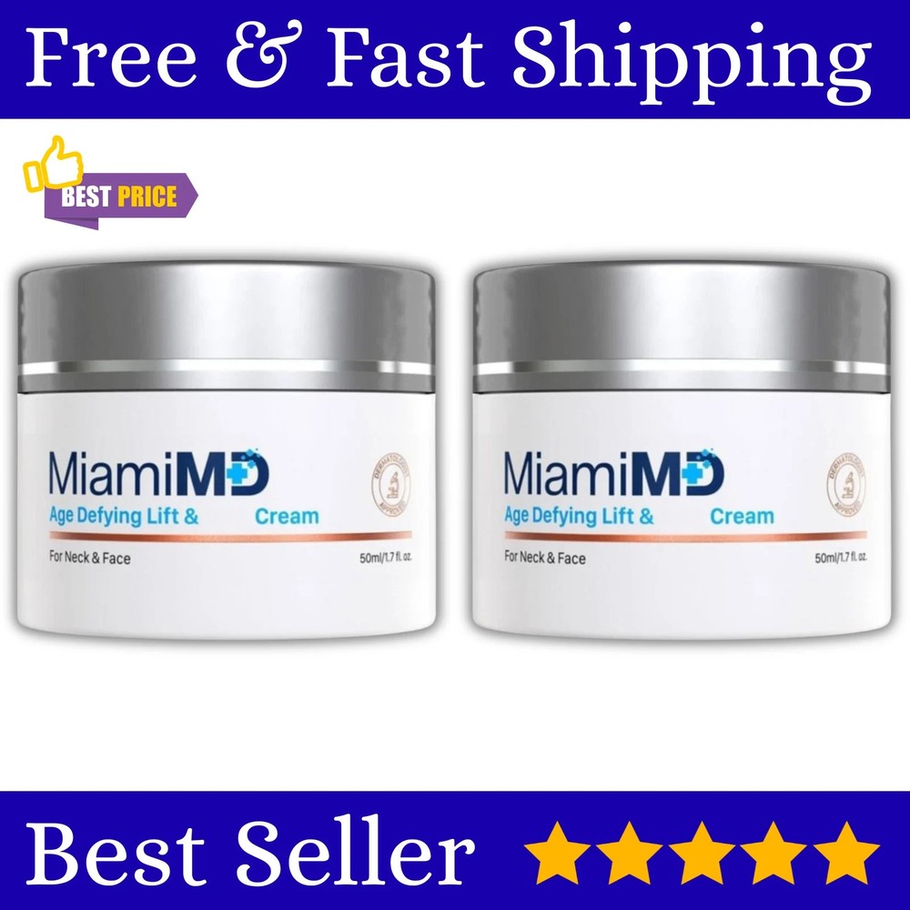 MiamiMD (Miami MD) Age Defying Lift & Firm Cream For Neck And Face – 50ml 2 Pack