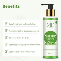 MD COSMETIC Aloevera Facewash Hydrates Smoothes,Heel & Cleanes Skin All Skin Typ