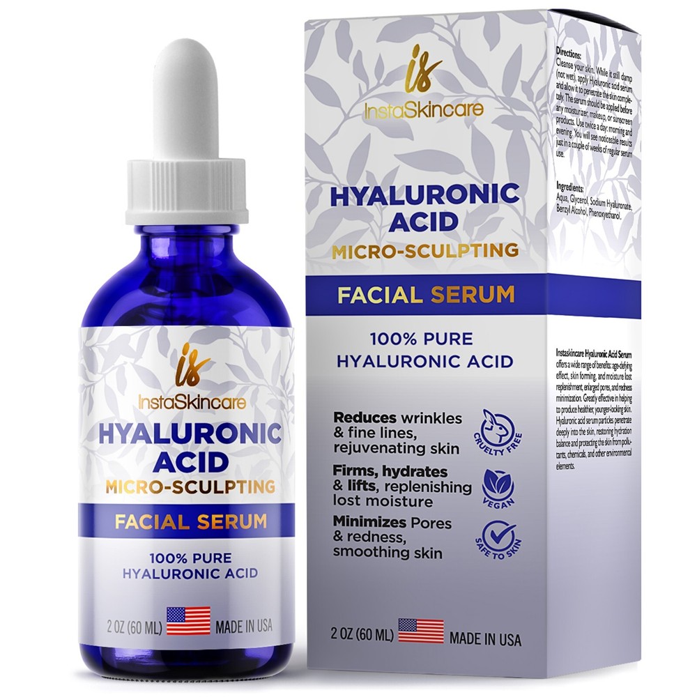 Hyaluronic Acid Anti-aging Serum for Face – 100% Pure Medical Formula – 2 oz