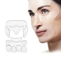 16pcs Reusable Silicone Anti-Wrinkle Pads Set for Forehead, Eyes, Face & Neck