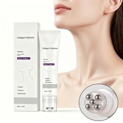 Magec Collagen Fullerene Neck Cream Firming Tightening with Roller 50g