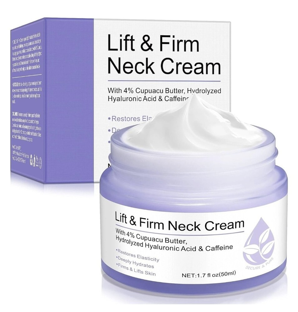 Secure & Pure Lift & Firm Neck Cream 1.7 fl oz Cupuacu Butter Hyaluronic Acid