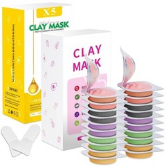Clay Mask Set 20 Pods, Face Mask Skin Care, Green Tea, Turmeric, Dead Sea Mud…