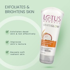 Lotus Herbals WhiteGlow Oatmeal & Yogurt Face Scrub 100g All Skin Types