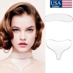 2Pcs Reusable Silicone Anti Wrinkle Chest Neck Face Pad Removal Patch Skin Care