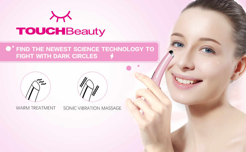 TOUCHBeauty Portable Eye Massager Wand w/ 40℃ Heated & Sonic Vibration Treatment