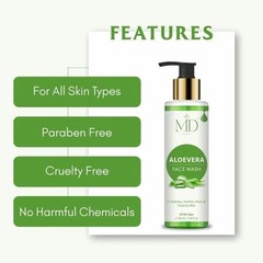 MD COSMETIC Aloevera Facewash Hydrates Smoothes,Heel & Cleanes Skin All Skin Typ