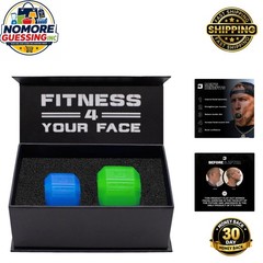 Revolutionary Jawline Enhancer – 2 Count Pop N Go Exercisers in Blue & Green