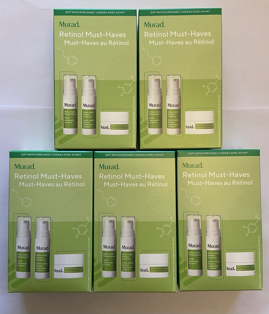 5 Murad Retinol To Go 3 Piece Travel Set Mini Pack Nib