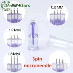 Nanosoft Microneedle 3 Pins 34G Micro needle For Eyes Face Skin Care 1Pcs/Pack