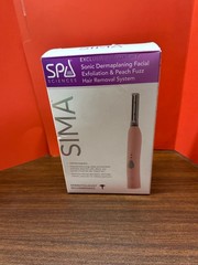 Spa Sciences Sima Sonic Dermaplaning Tool Exfoliation Hair Removal 13 Tips Pink