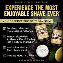 Bay Rum Aftershave Splash for Men with All Natural, Premium Ingredients – 4oz