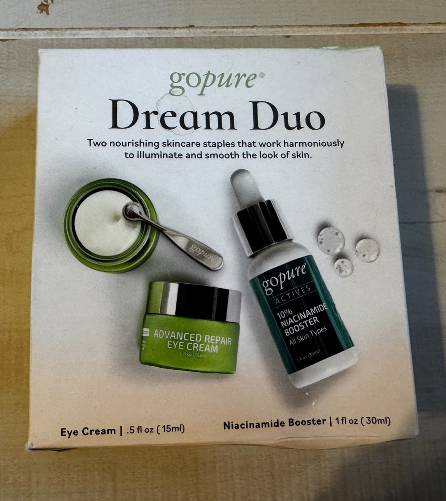gopure Dream Duo Eye Cream .5 Fl oz Niacinamide booster 1 FL oz NEW