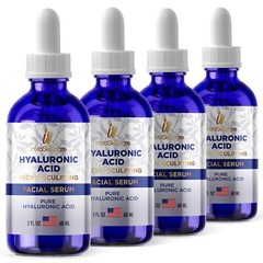 Hyaluronic Acid Anti-aging Serum for Face – 100% Pure Medical Formula – 4 x 2oz