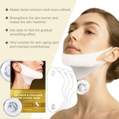 4 Pack V-Line Lifting Mask | 24K Gold & Collagen Face Mask, Anti-Aging Jawlin…