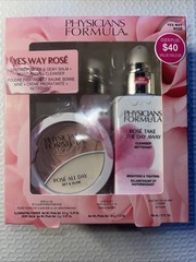 Physicians Formula Yes Way Rosé, NEW 3 Piece Gift Set Cleanser, Moisturizer +