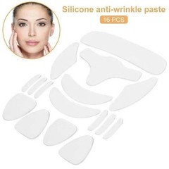 16pcs Reusable Silicone Anti-Wrinkle Pads Set for Forehead, Eyes, Face & Neck