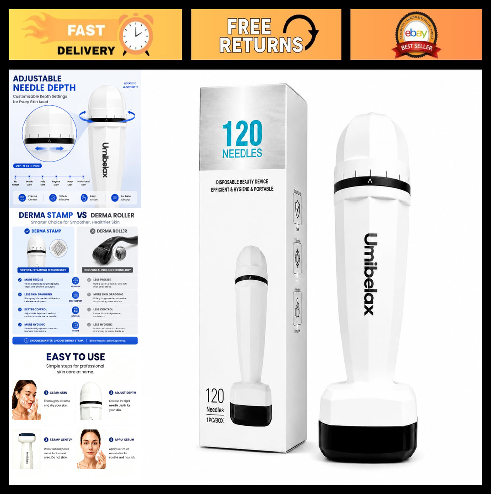 Microneedling Derma Stamp for Hair, Beard, Scalp & Face – 0.25mm Dermaroller