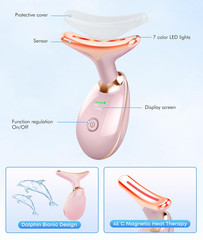 Red-Light-Therapy-for-Face-and-Neck, 7 Color Face Massager Tool for Wrinkles, Do