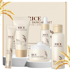 LAIKOU Skin Care Set, Korean Skin Care with Rice Cleanser, Toner, Serum, Eye Ser