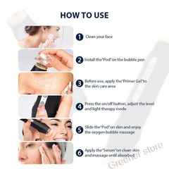 Facial SPA CO2 Bubble Oxygen Beauty Machine Gel Illumination Exfoliate Pods