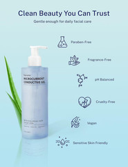 10Oz Microcurrent Conductive Gel – Hydrating Gel with Hyaluronic Acid & Aloe Ver