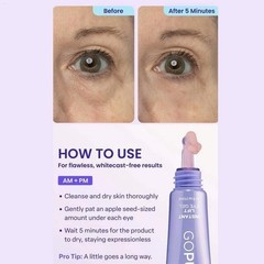 [Go Pure] Quick Lift Eye Gel fresh PRODUCT De-puffs Tightens Lifts 0.34 Ounce NI