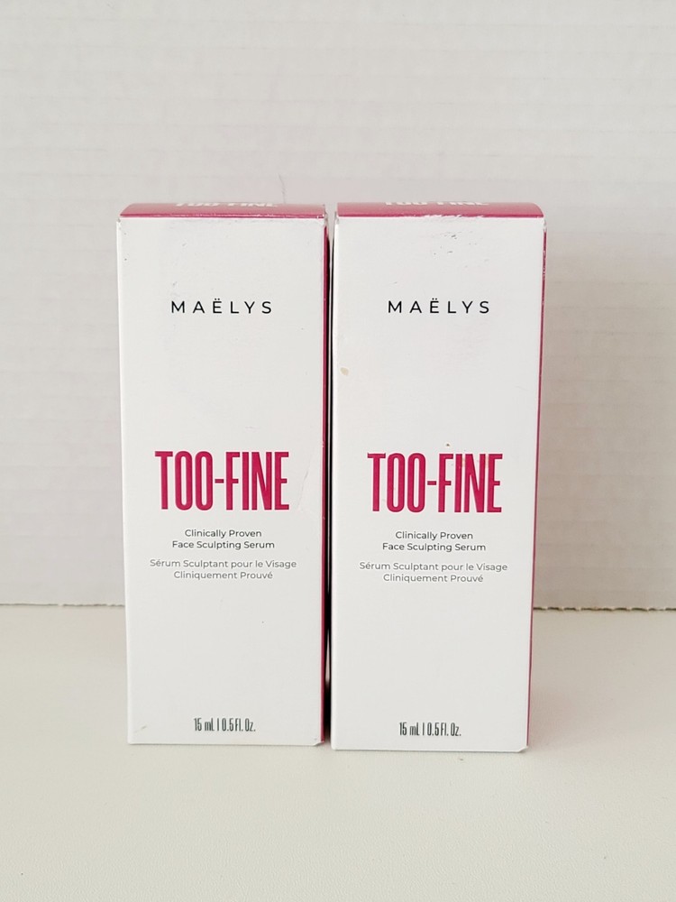 2 X Maelys TOO-FINE Clinically Proven Face Sculpting Serum 15 mL. / 0.5 Fl. Oz.