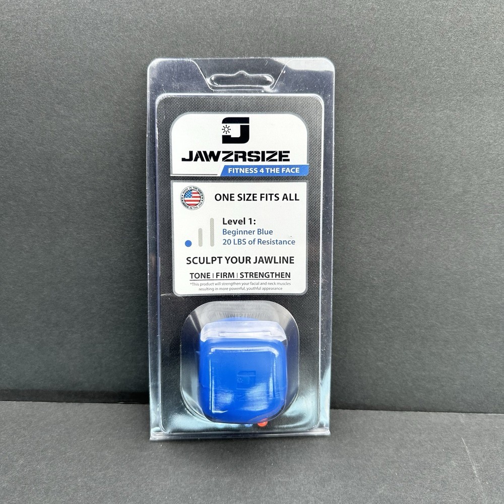 Jawzrsize Pop ‘N Go Jaw, Face, and Neck Exerciser Define Your Jawline Blue