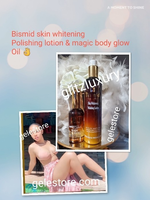 2pcs. Bismid skin whitening/polishing body lotion & magic body glowing oil 👌👌