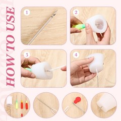 Zeyune 20 Pcs Candle Wick Needle for Silicone 2.76 inches, red green yellow